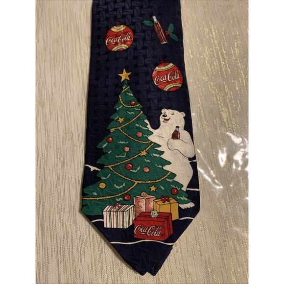 Coca-Cola Other - Vintage Christmas Coca Cola Polar Bear Necktie 100% Silk Made in USA 54”